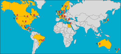 Map of CLIC organizations worldwide